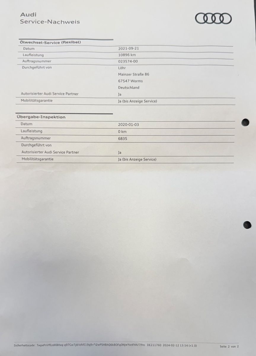 Fahrzeugabbildung Audi A4 Avant 40 2.0 TFSI advanced "Business-Paket"