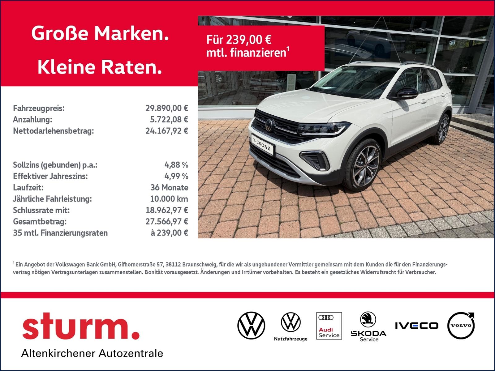 Volkswagen T-Cross Style 1.0 l TSI *IQ-Drive, Climatronic,