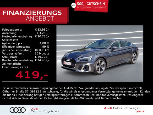 Audi A5 Sportback 45 TFSI qu S line NAVI AHK Leder 19