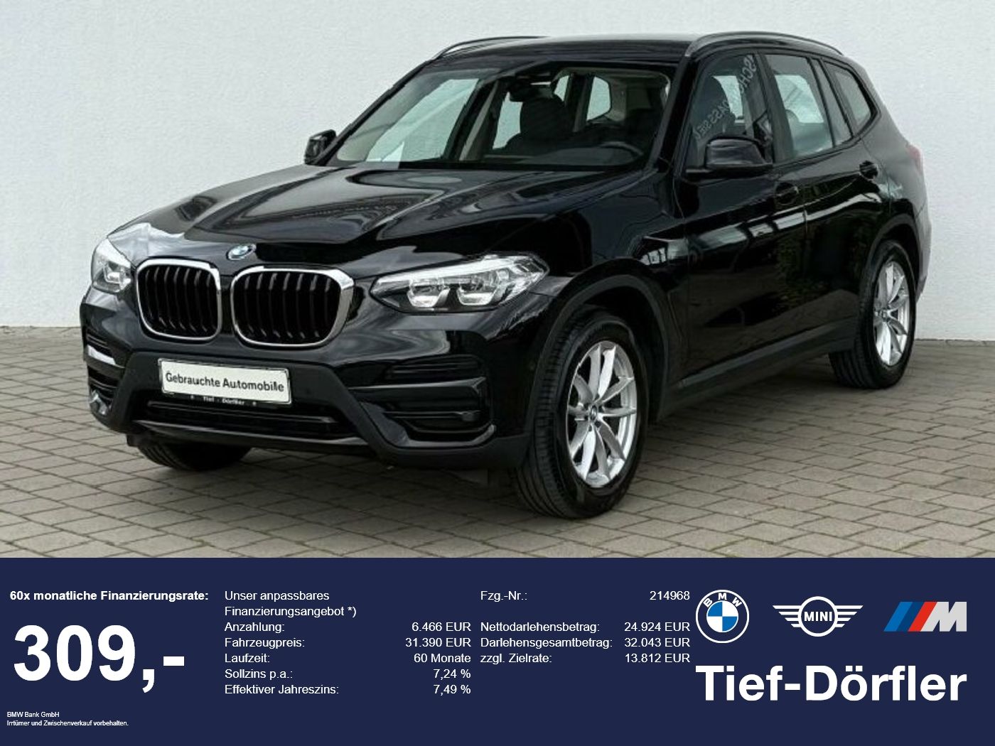 BMW X3 xDrive20d AHK/NAVI+/DriveAssi/ParkAssi/S-Sitz