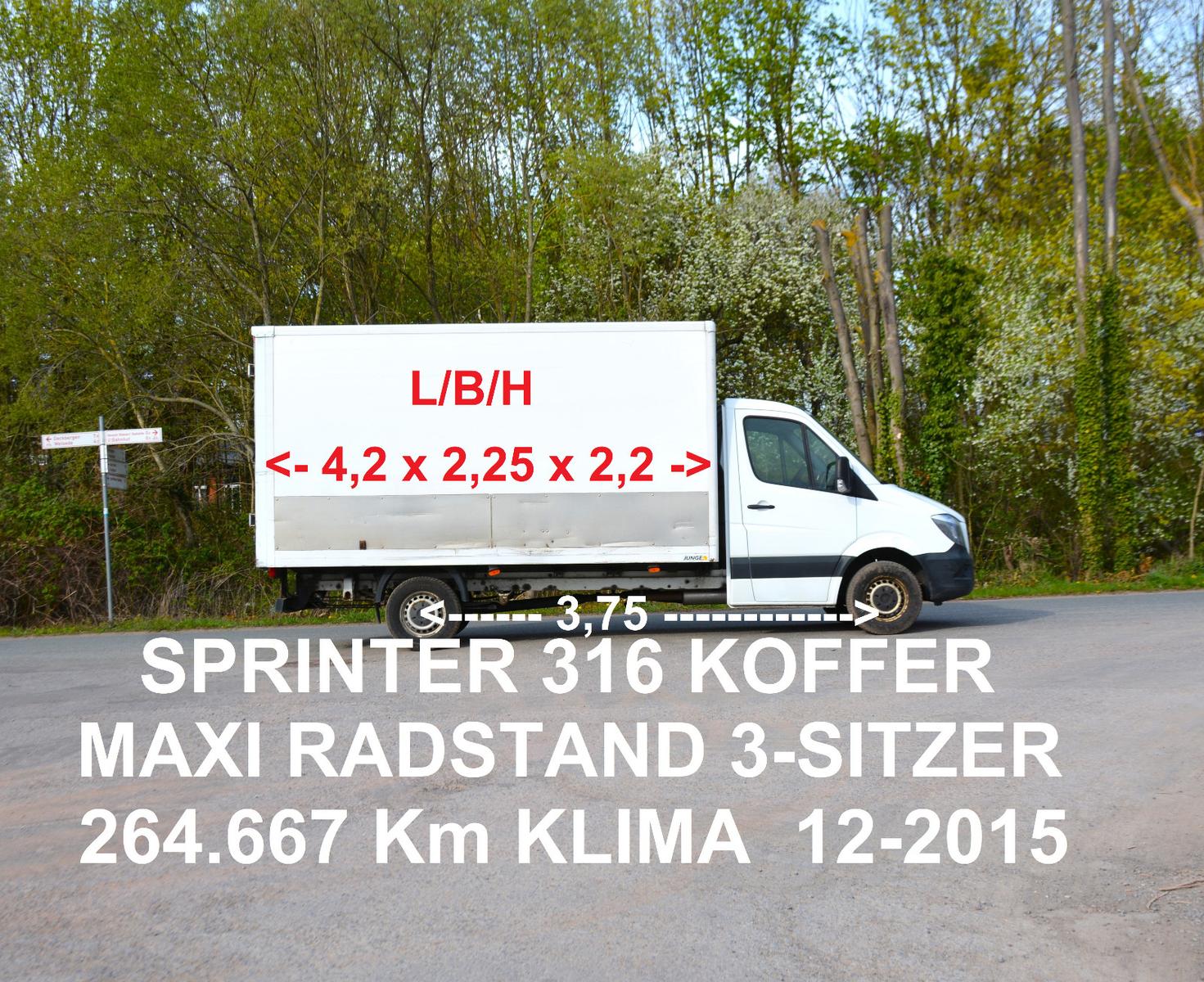 Mercedes-Benz SPRINTER 316 CDI KOFFER KLIMA 3-SITZER 264.667Km