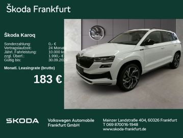 Skoda Leasingangebot: Skoda Karoq Sportline 1,5 TSI 110 kW 7-Gang-DSG