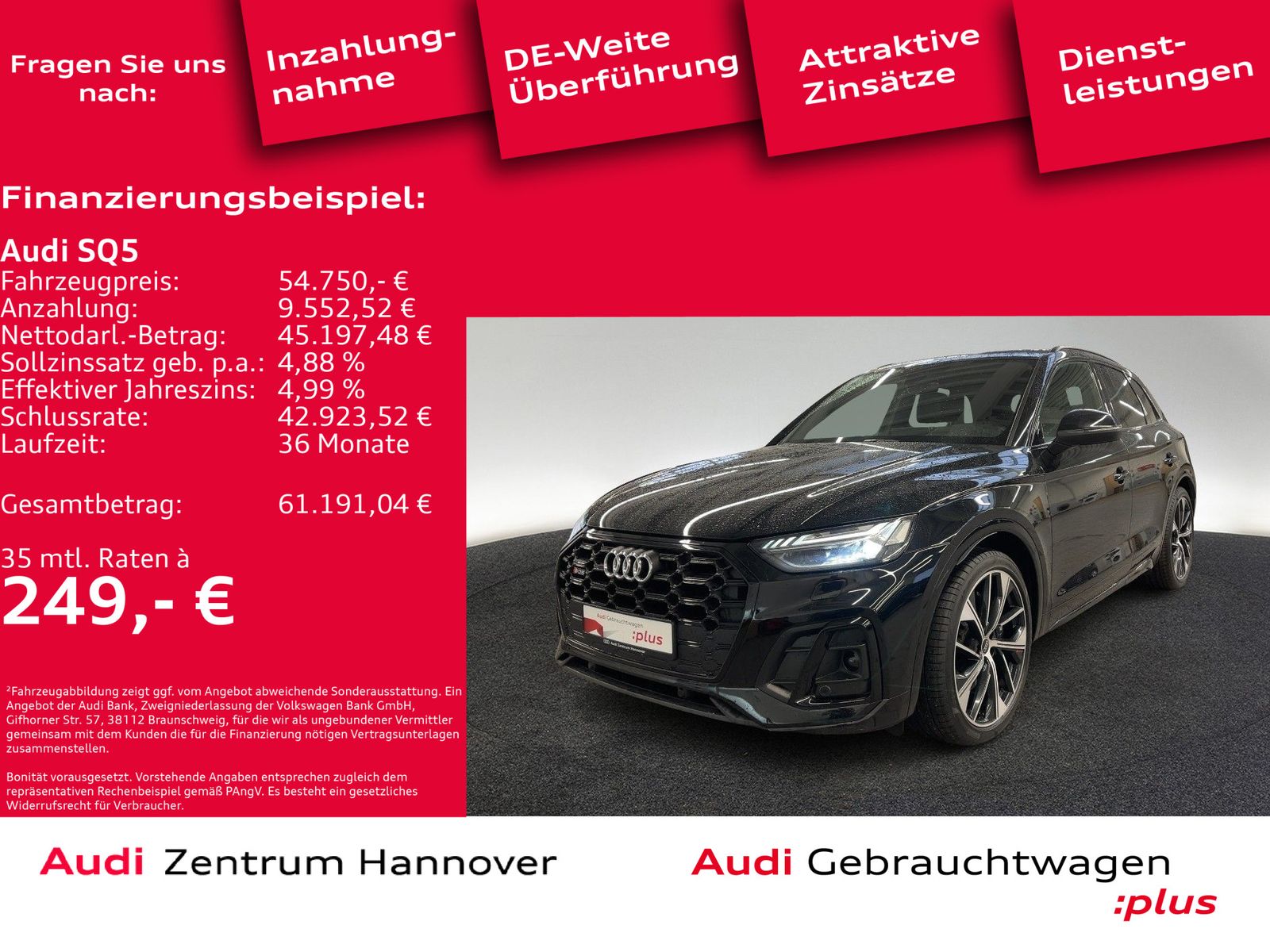Audi SQ5 3.0 TDI qu. Matrix AHK B&O Luft Kamera Memor