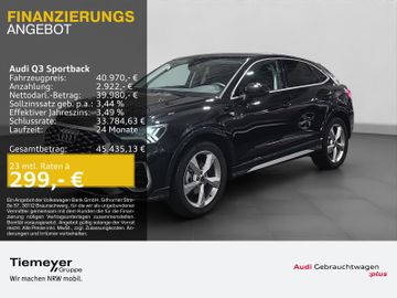 Audi Leasingangebot: Audi Q3 Sportback 35 TFSI S LINE LM19 LED AHK NAVI
