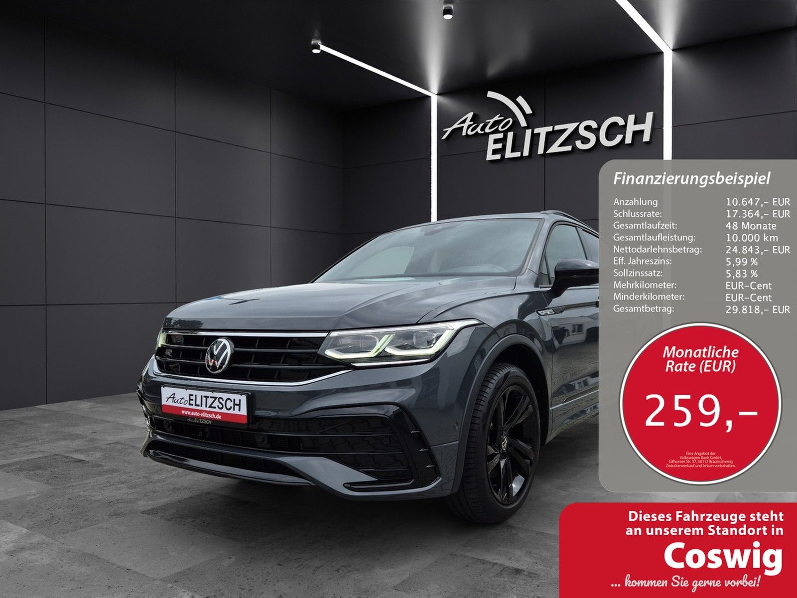 Fahrzeugabbildung Volkswagen Tiguan TSI R-Line 4M DSG Matrix AHK Navi ACC RFK