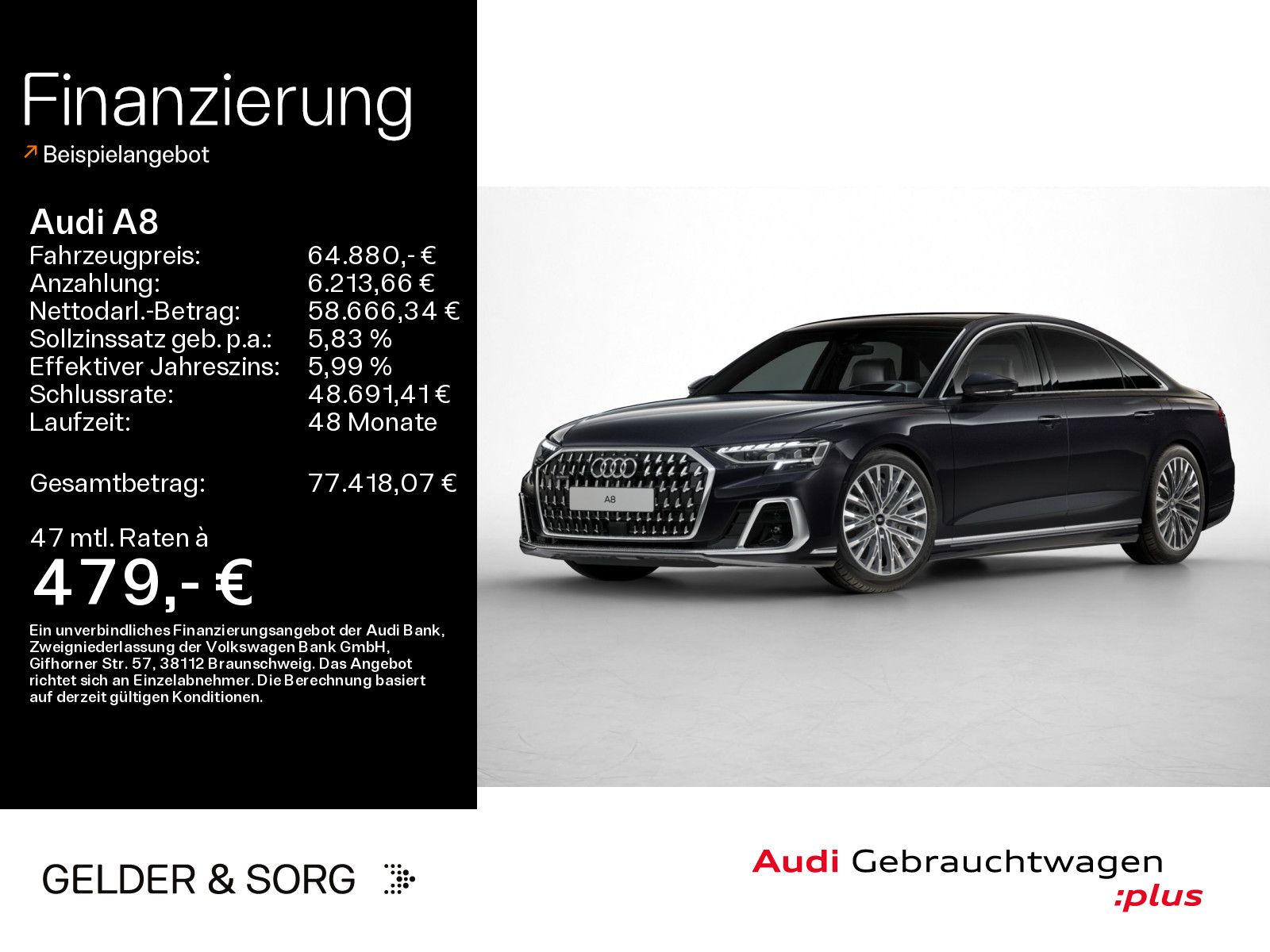 Audi A8 60 TFSIe qu. 59km/WLTP*Massage*HuD*Pano*Air