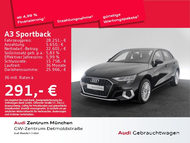 Audi A3 Sportback 40 TFSI e S tronic advanced Virtual