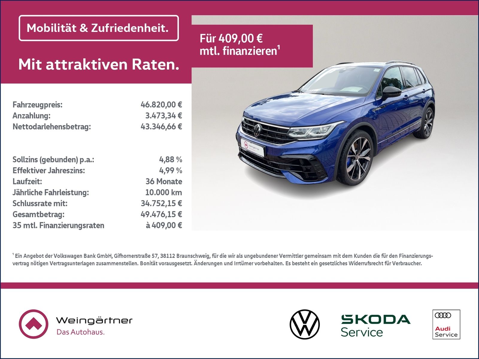Tiguan 2.0 TSI R 4Motion, PANO, Design Paket, Re