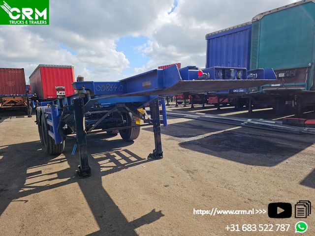 Renders 2 axle 20 ft container chassis  steel  springs b