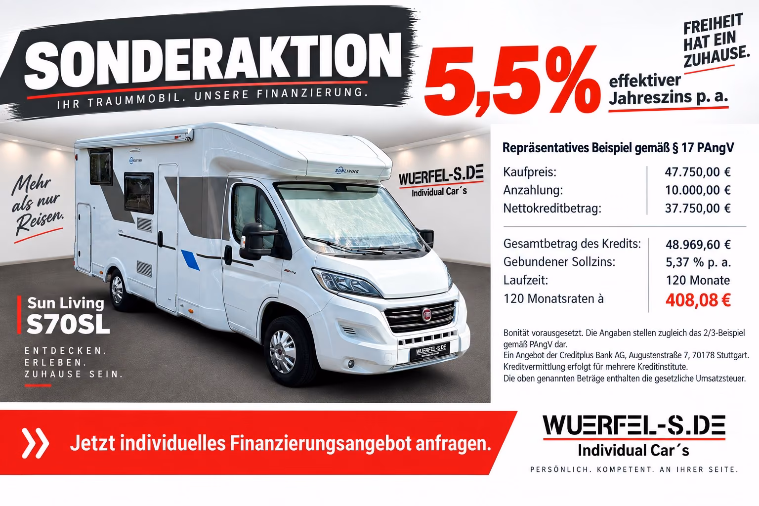 Sun Living S70 SL+AHK+PDC+SOLAR+SAT+Kamera+Isofix+5Sitze