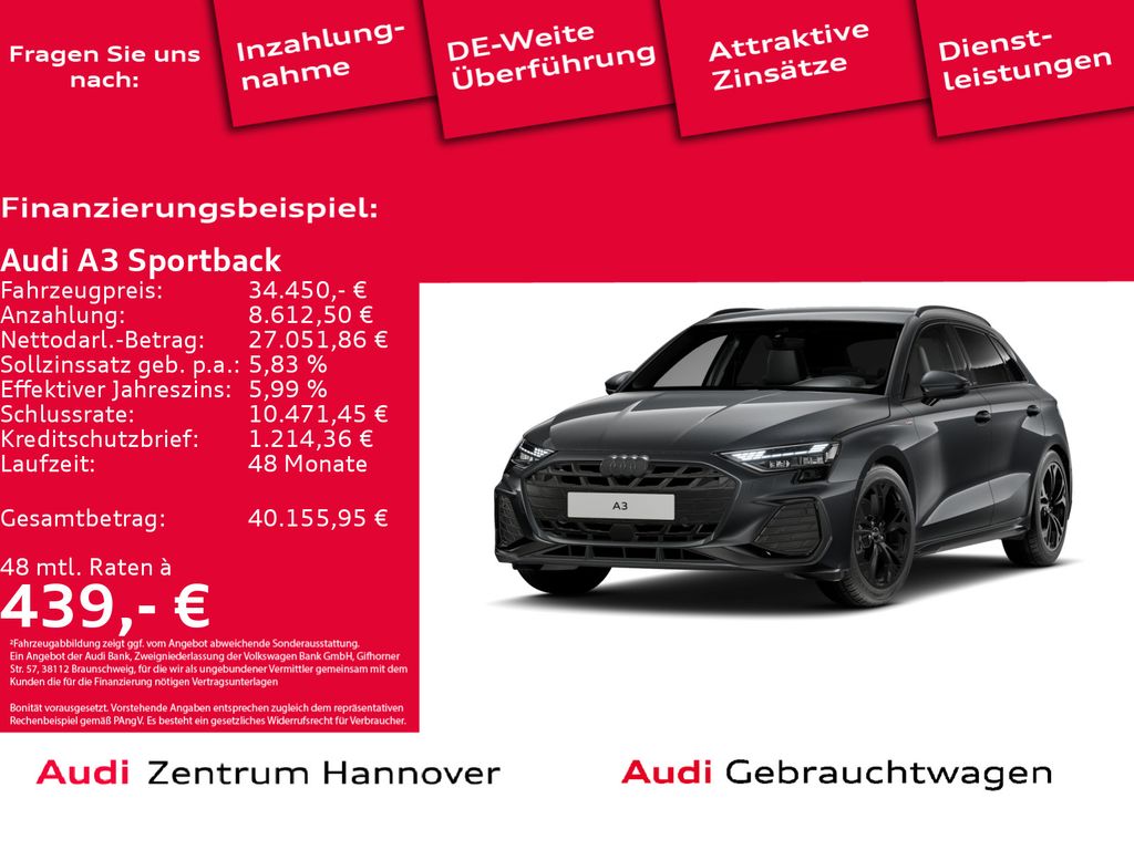 A3 Sportback S line 35 TFSI virtual DAB Navi