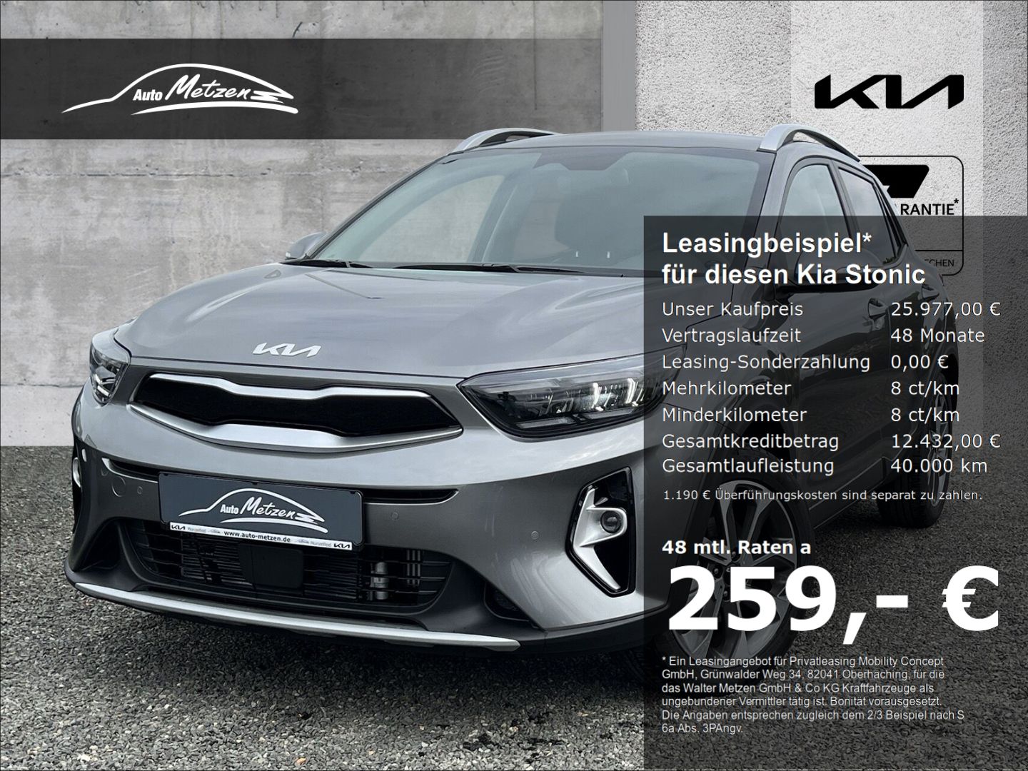 Kia Stonic 1.0 T-GDI Spirit Navi LED Apple CarPlay A