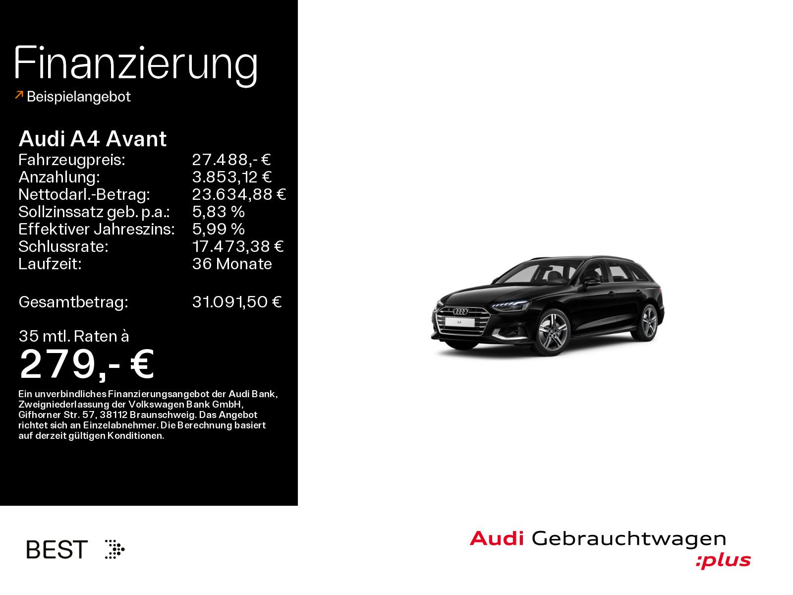 Audi A4 Avant advanced 40 TFSI AHK, Tour, Navi, Sport