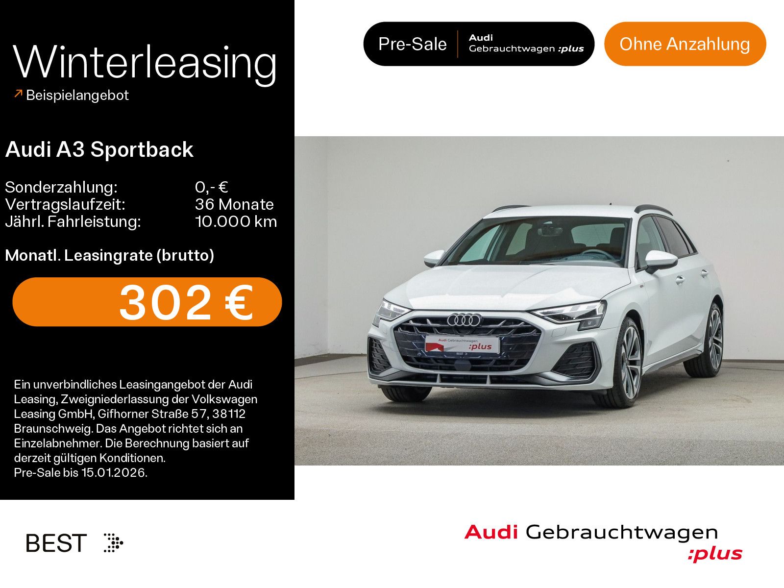 Audi A3 Sportback 30 TFSI S-LINE*AHK*KAMERA*HUD*LEDER