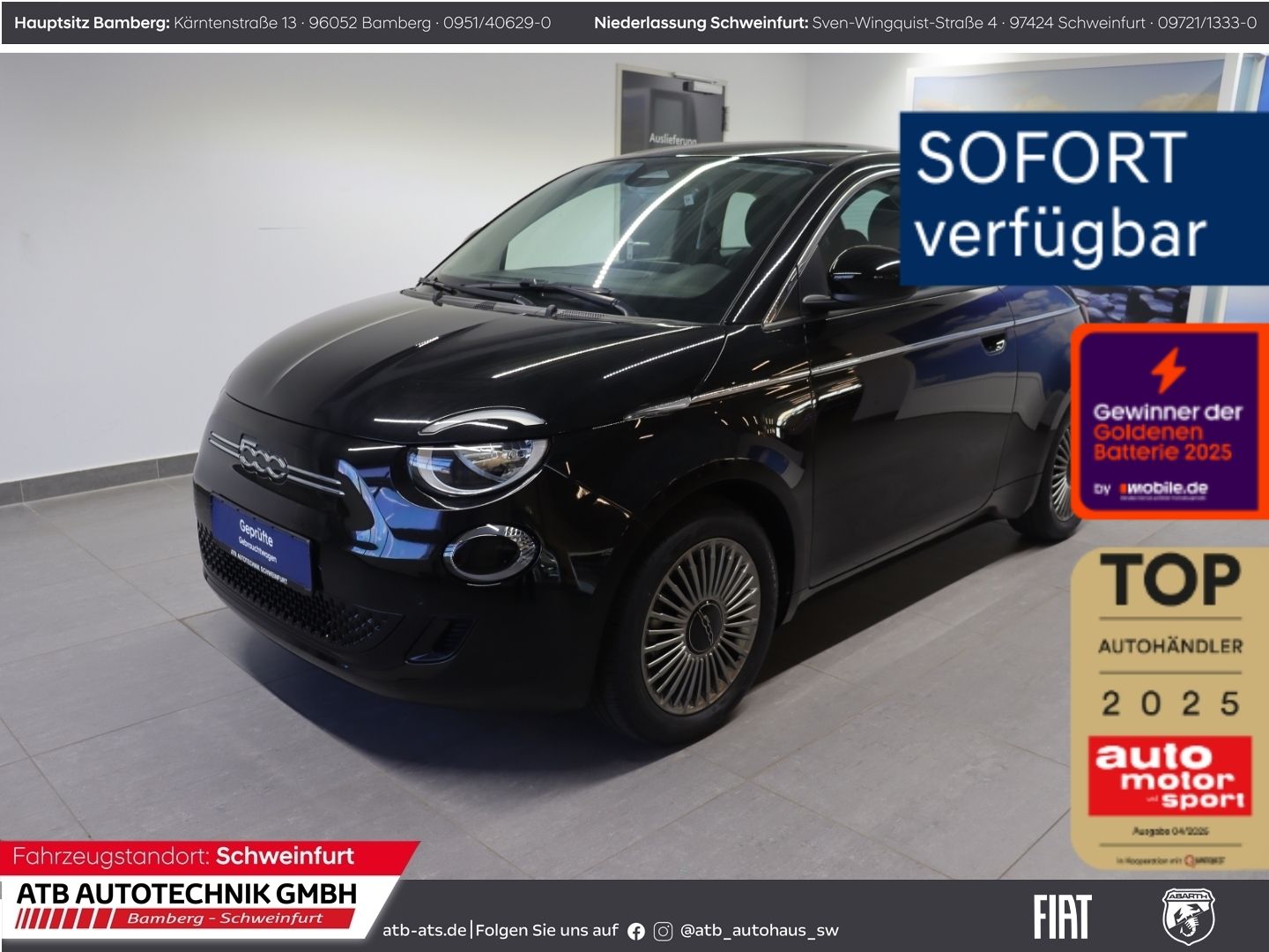 Fahrzeugabbildung Fiat 500e 42kWh Komfort- und Stylepaket SOH 95,0%