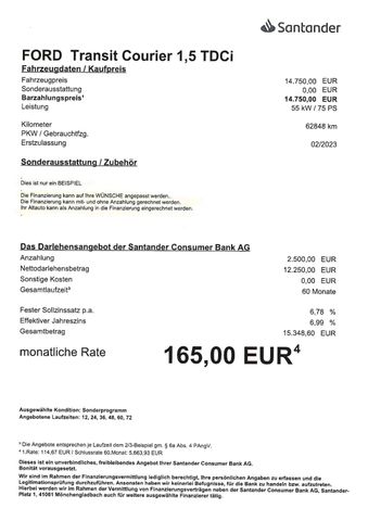 Fahrzeugabbildung Ford Transit Courier 1,5 TDCi >R-kamera/Navi<