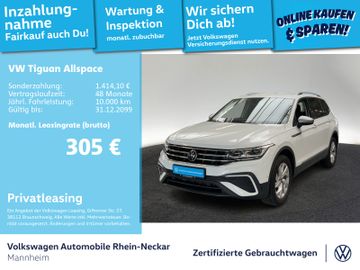 Volkswagen Leasingangebot: Volkswagen Tiguan Allspace Life 2.0 TDI DSG Kamera Navi uvm