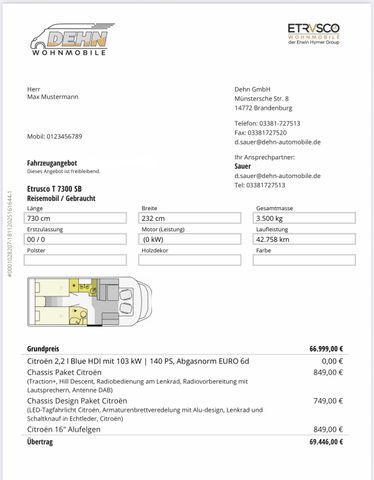 Etrusco T7300 SB 25.213,00 € Preisvorteil