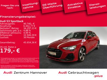 Audi Leasingangebot: Audi S3 Sportback 2.0 TFSI Kamera virtual ACC Teilled