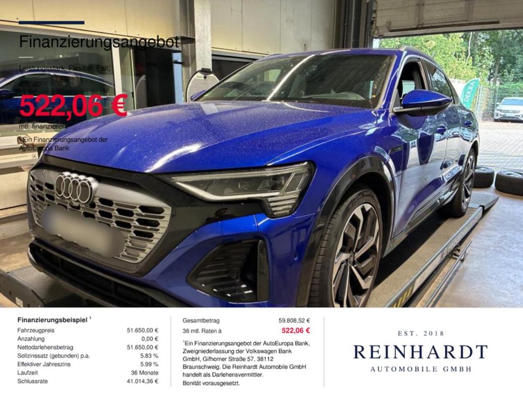 Audi Q8 ETRON SPORTBACK 55 2x S LINE ACCHuDPANO36 2023