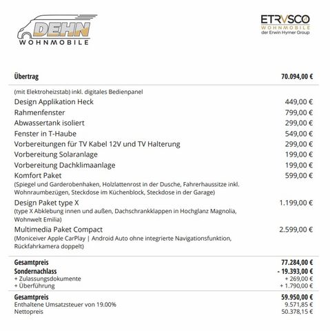 Etrusco T5900 FB 19.393,00 € Sondernachlass!