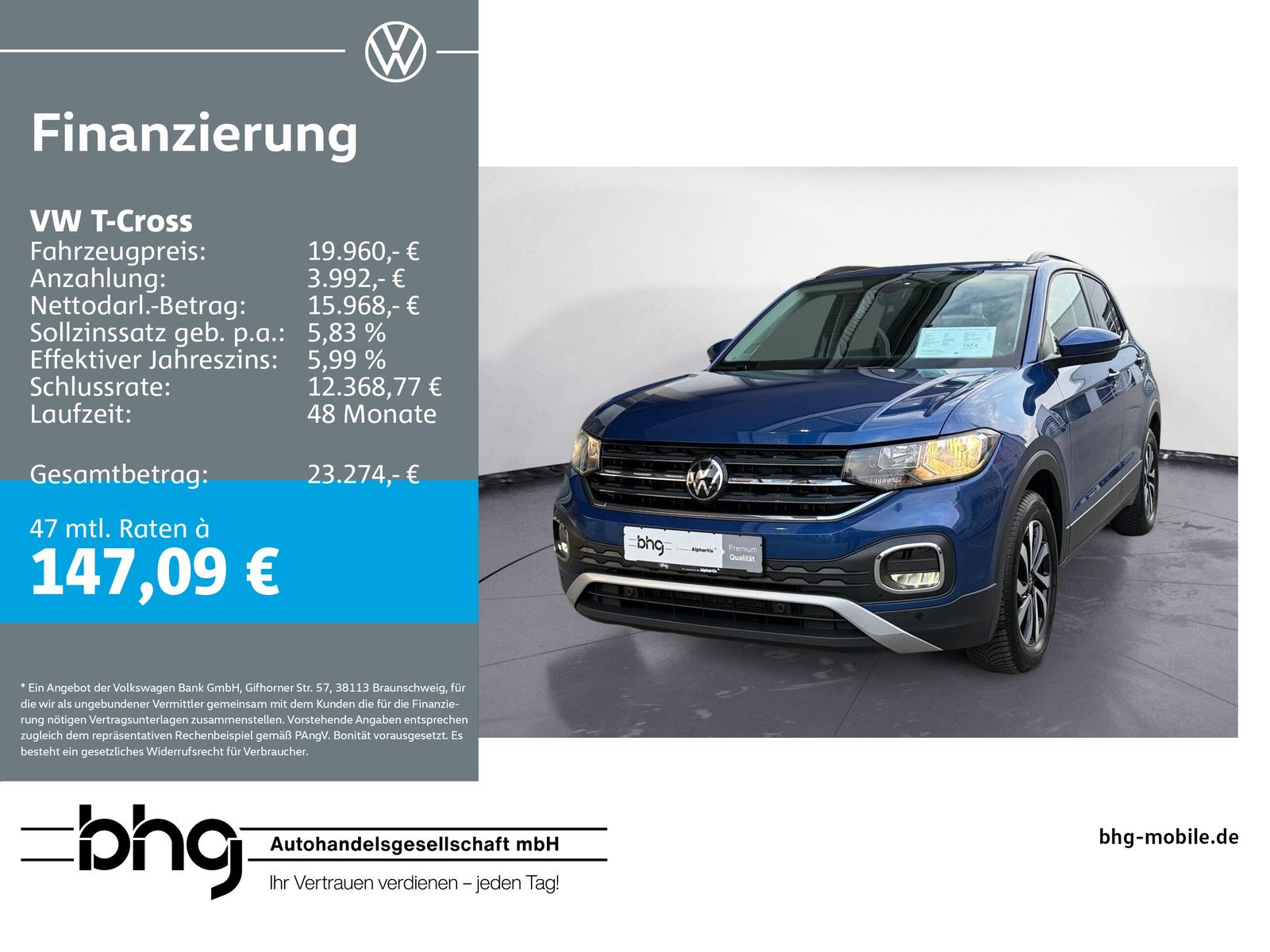 Volkswagen T-Cross Life 1,0 TSI OPF DSG