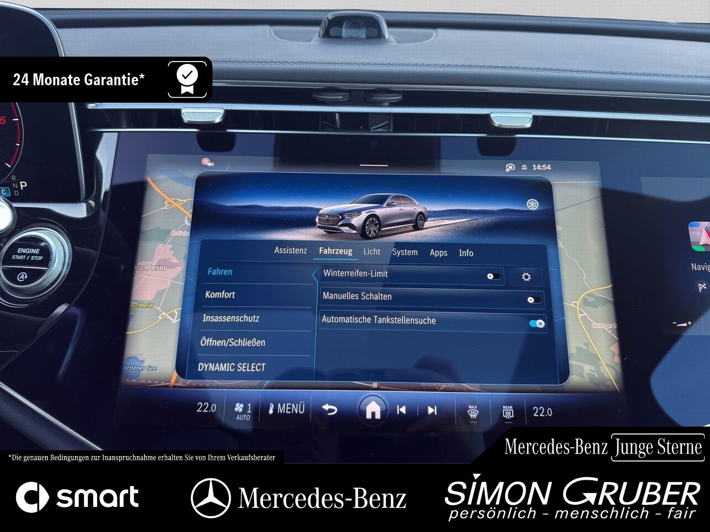 Fahrzeugabbildung Mercedes-Benz E 220 d AMG Superscreen Pano Burm Night 360° 20"