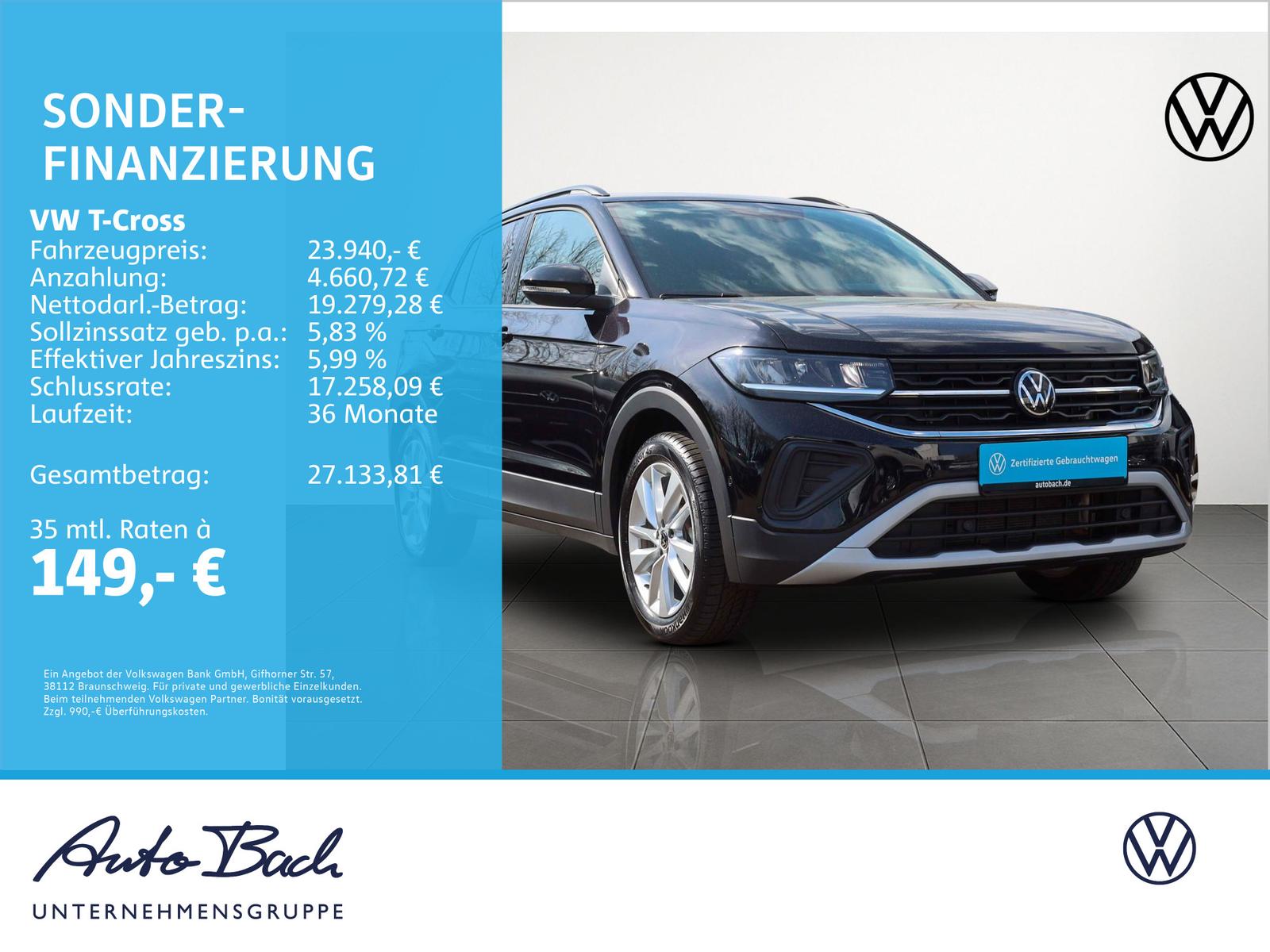 Volkswagen T-Cross 1.0 TSI DSG Goal, Navi, LED, AHK, App-Co, миниатюра 2