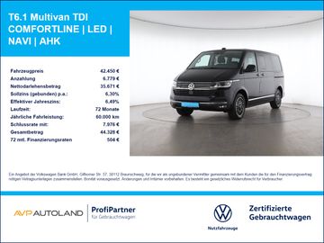 Volkswagen Leasingangebot: Volkswagen T6.1 Multivan TDI COMFORTLINE | LED | NAVI | AHK