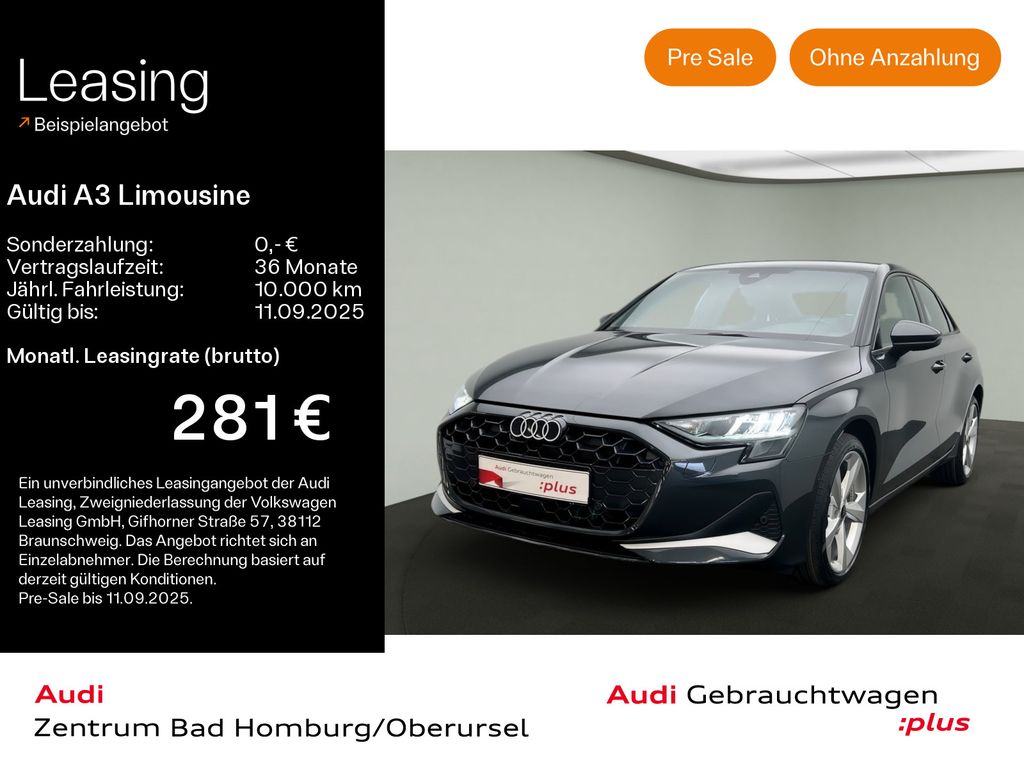 A3 Limousine advanced 35 TDI*Navi*PDC*Virtual Co
