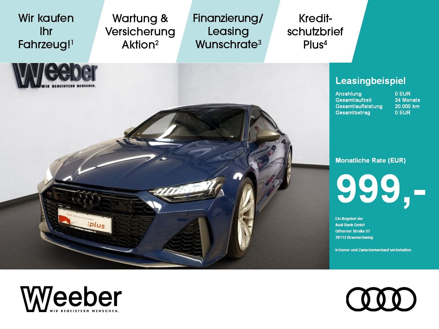 Audi RS 7 Sportback performance MATRIX*B&O*S-AGA*PANO