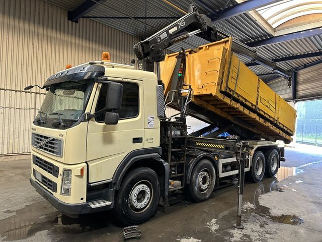 Volvo FM 440 8x4 HOOKLIFT + CRANE HIAB 166 E-3 HIDUO +