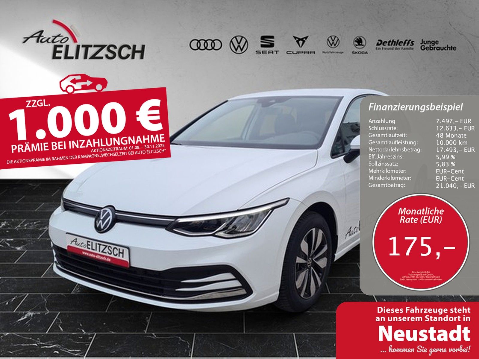 Fahrzeugabbildung Volkswagen Golf VIII Move LED AID RFK Climatronic SH LM