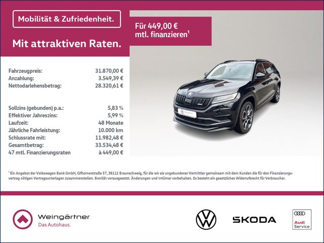Kodiaq RS 4x4 2.0 Bi-TDI, LED, SunSet, 20" Alu,