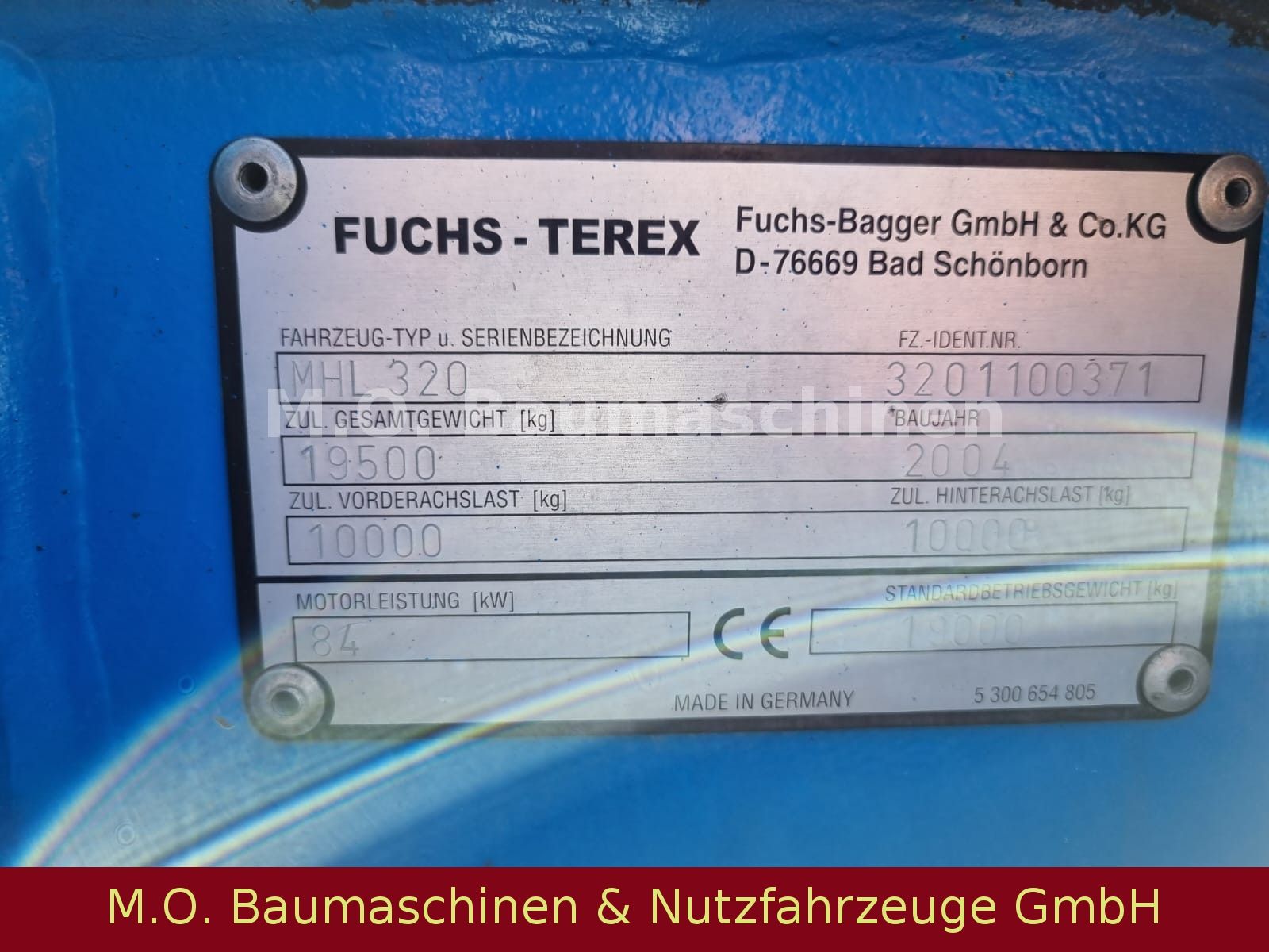 Fahrzeugabbildung Fuchs Terex MHL 320 / Polyp/ Liftkabine