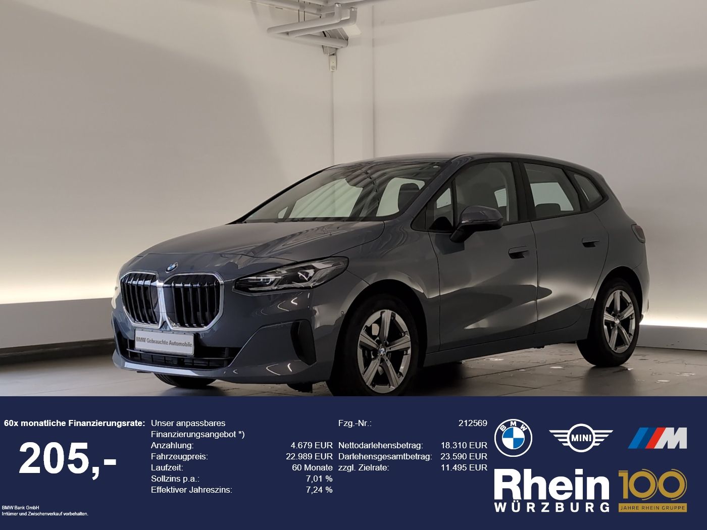 BMW 216i Active Tourer Navi/LED/RFK/SHZ/KomfZg Navi/