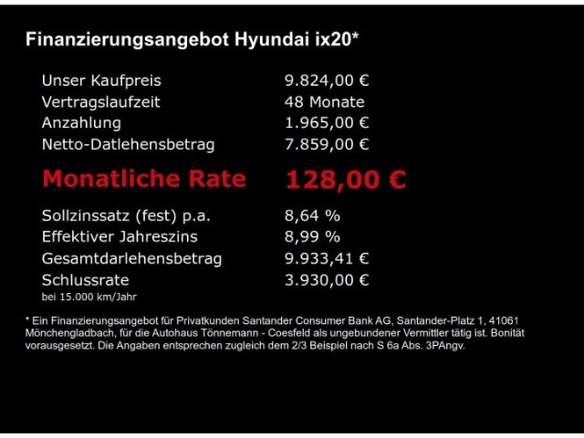 ix20 SPACE PLUS BLUE+NAVI+RÜCKFAHRKAMERA+SCHIEBE