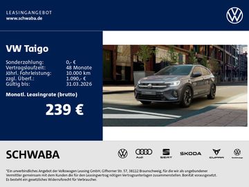 Volkswagen Leasingangebot: Volkswagen Taigo R-Line 1.0l TSI DSG*KLIMA*APP*AHK*ACC*IQ*
