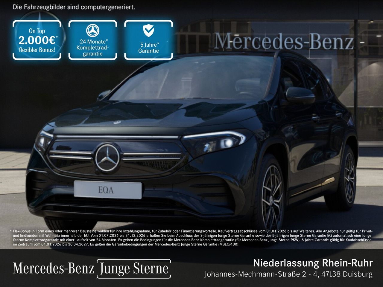 Mercedes-Benz EQA 350 4M AMG/Night/Fahrass/Pano/Volldig/AHK