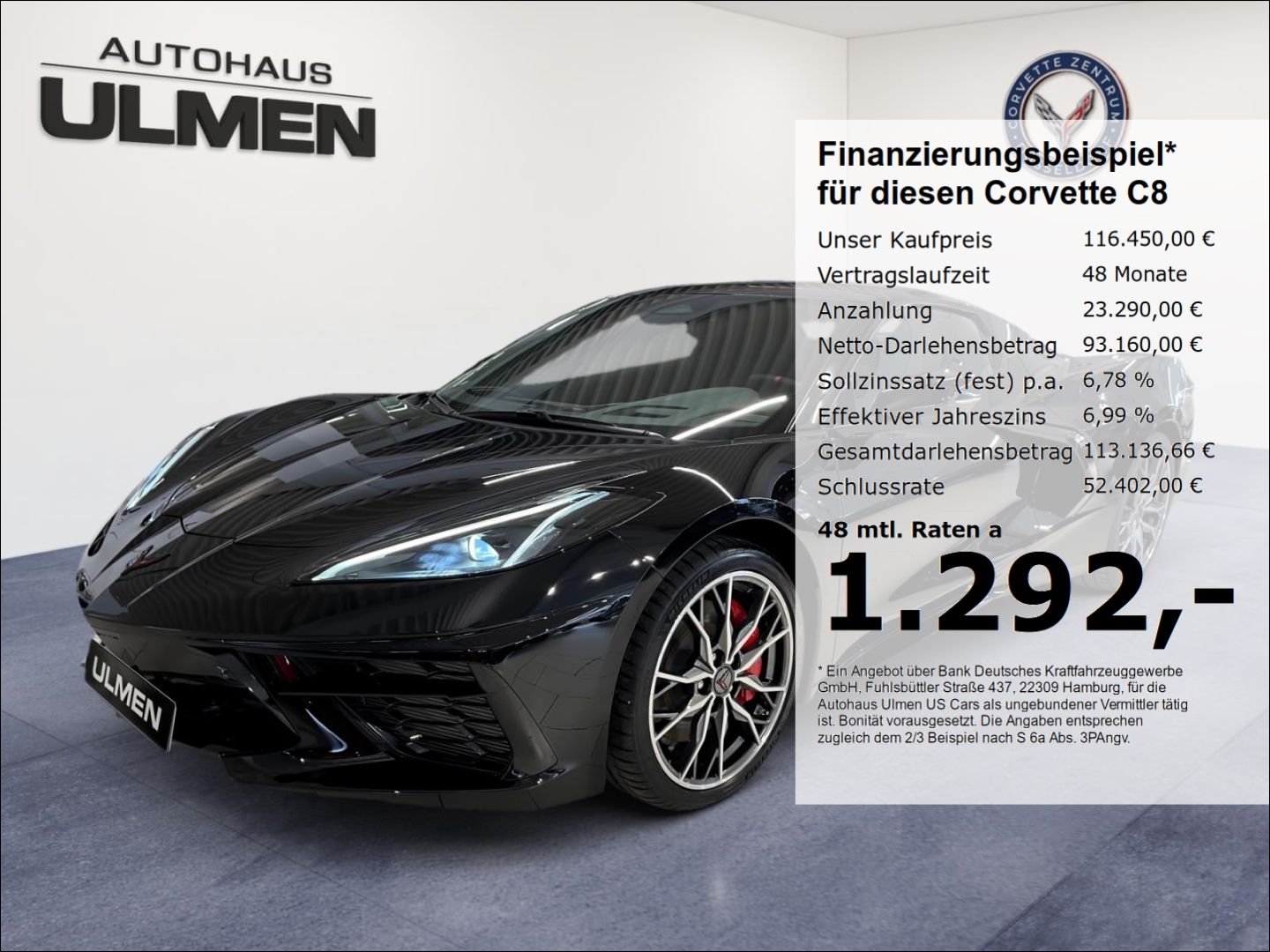 Corvette C8 Stingray Cabriolet 3LT Frontlift Vollausstatt