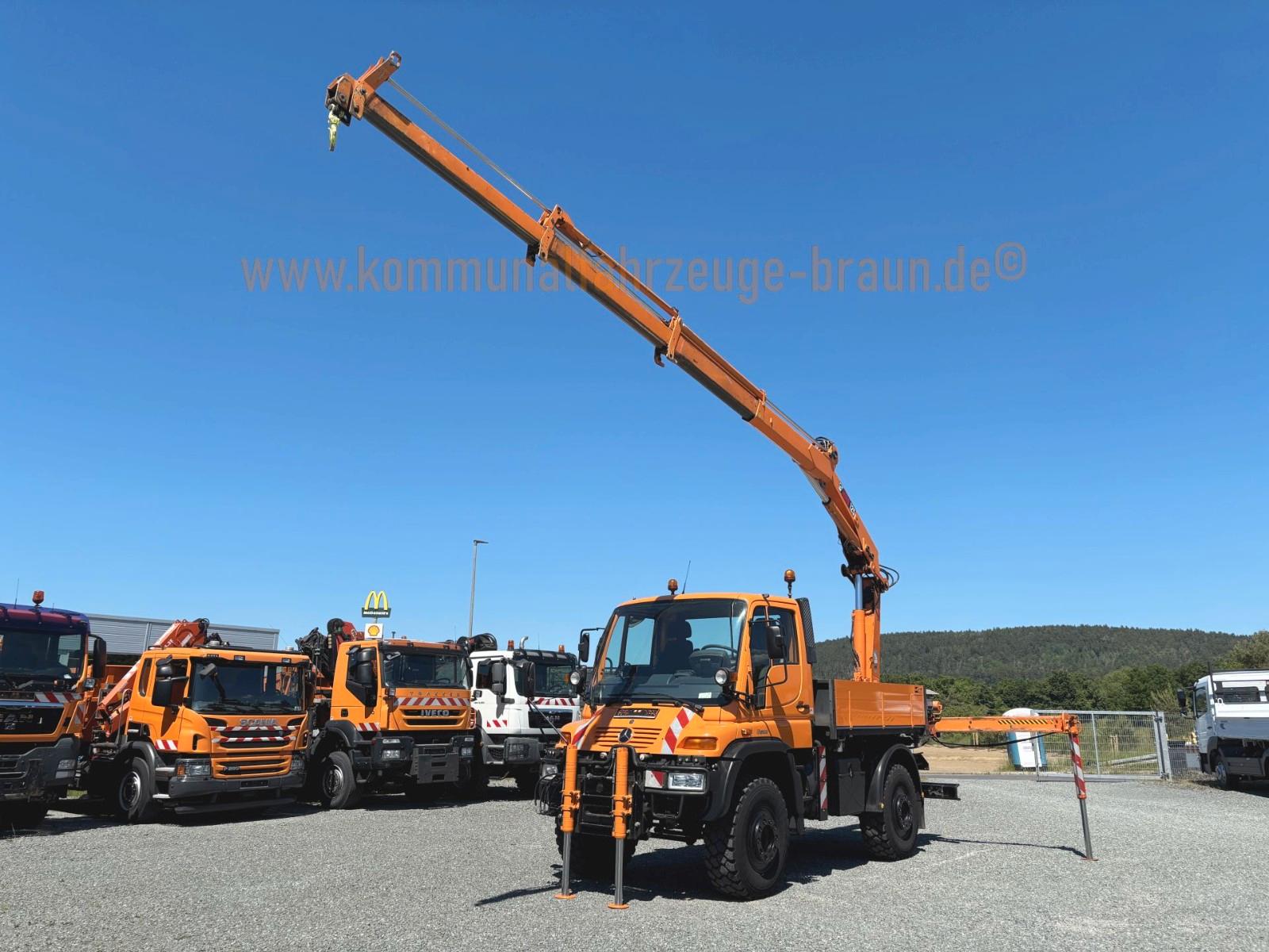 Unimog U500 205 KW Arbeits+Krichgang*Hiab Funk Kran*