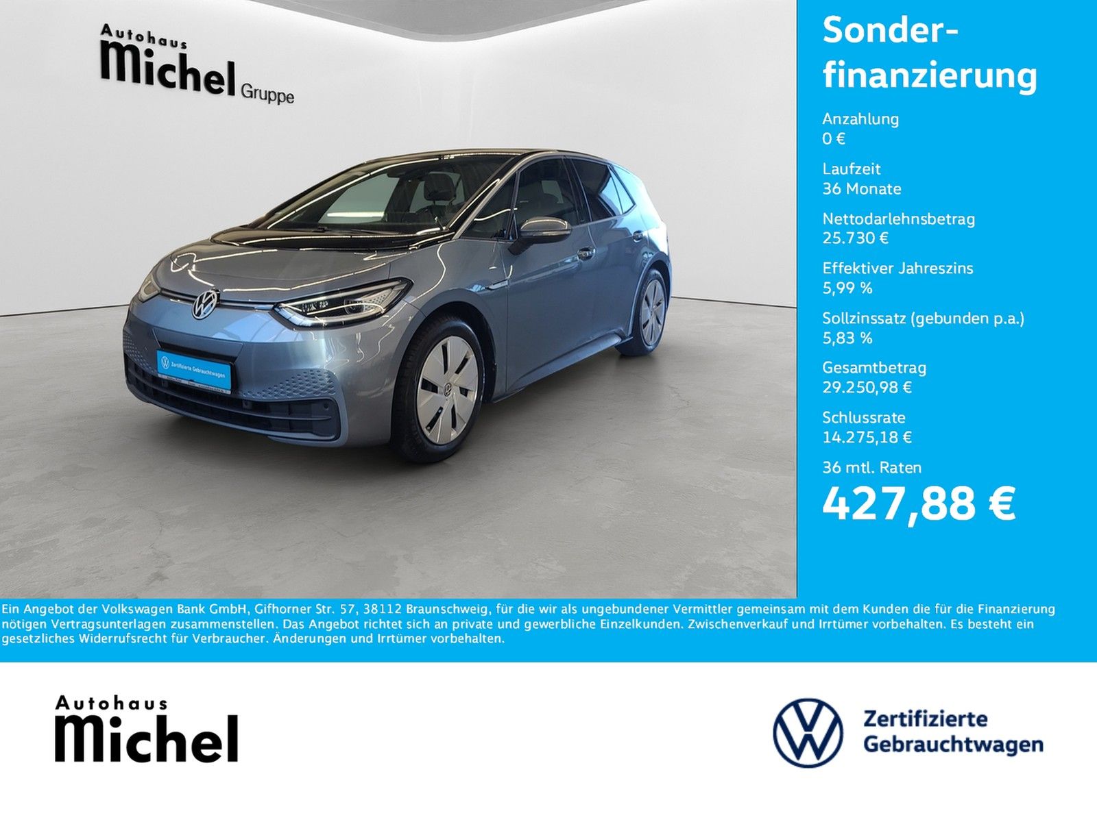 Volkswagen ID.3 Pro Performance 150 kW/58 kWh IQ-Light Kame imagem 2