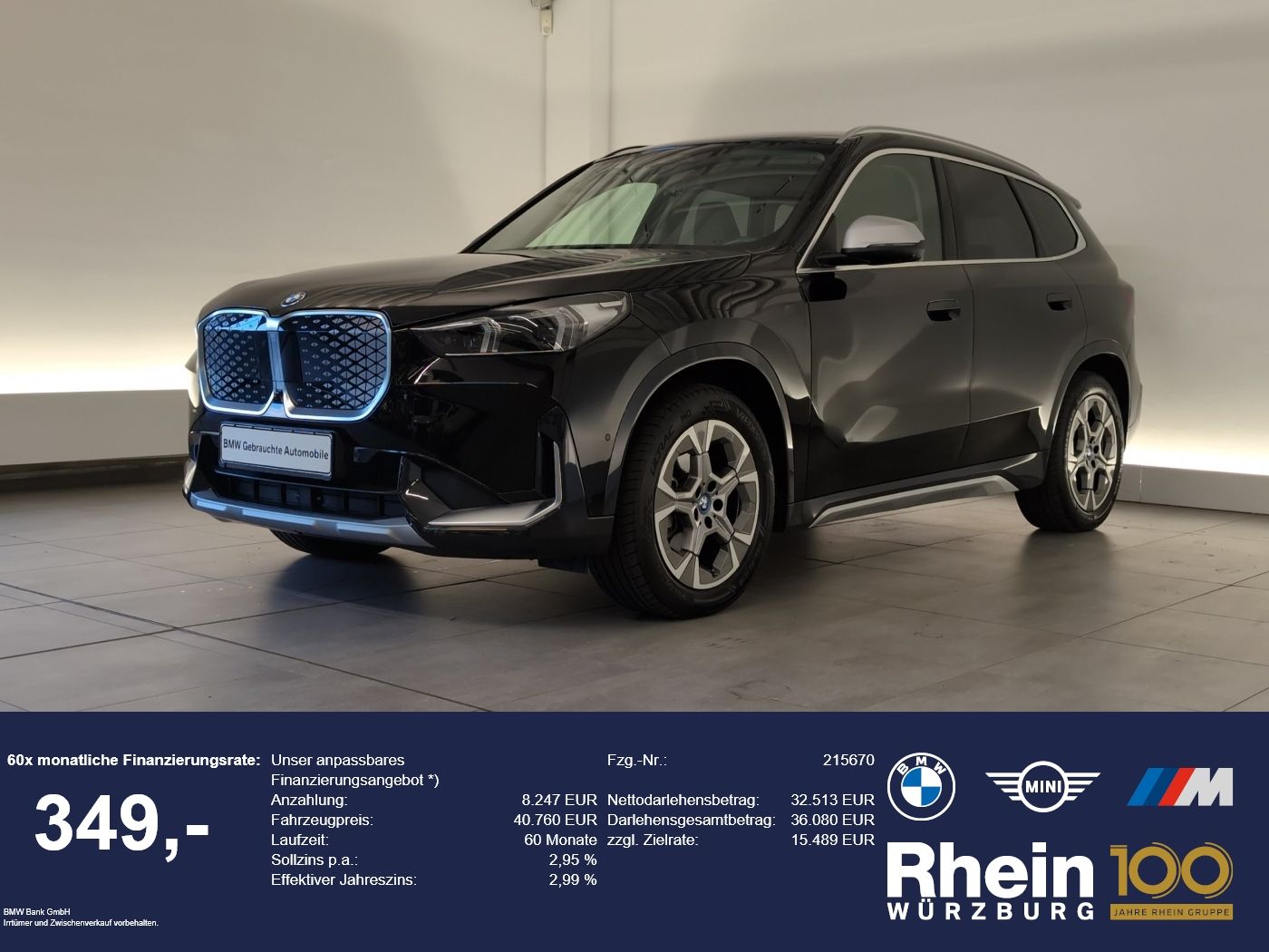 BMW iX1 eDrive20 xLine Navi/LED/AHK/360°/RFK/HuD Nav