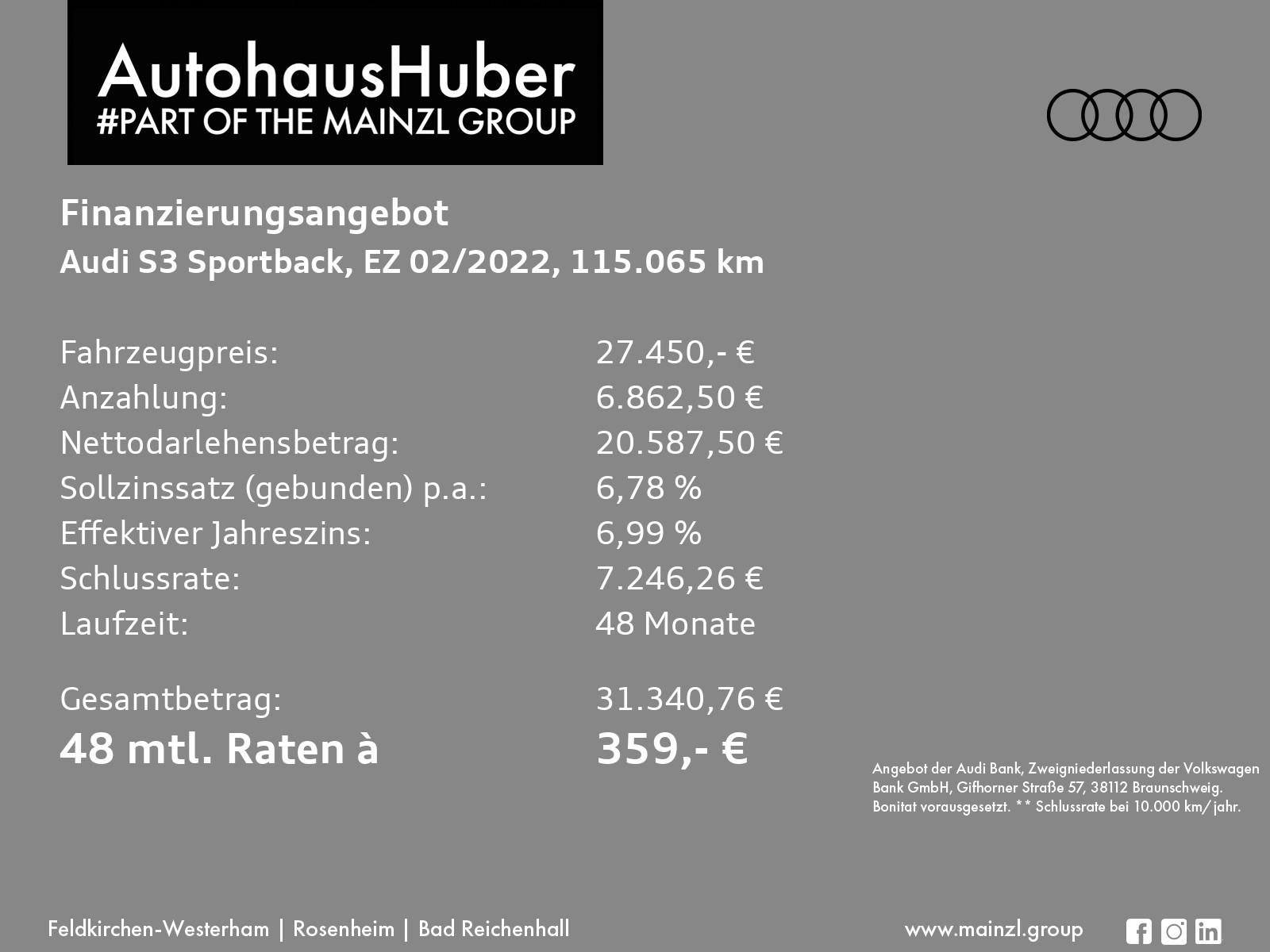 Audi S3 Sportback TFSI quattro B&O Virtual Matrix PDC, миниатюра 3