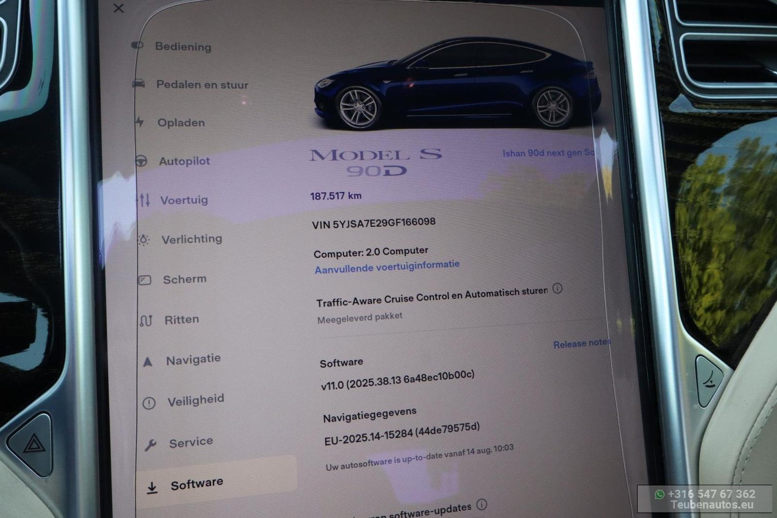 Tesla Model S 90D | 421 ch | BVA | Batterie SOH 87 % | Toit panoramique | GPS | Sièges chauffants | Hayon électrique