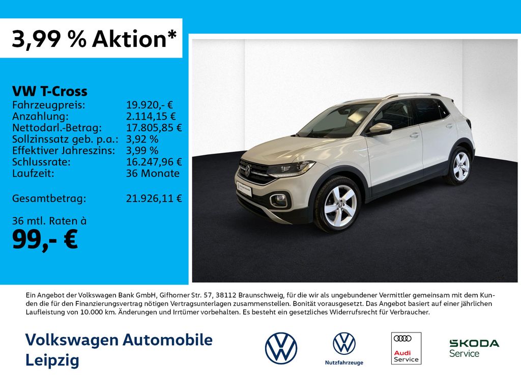 Volkswagen T-Cross 1.0 TSI Style *ACC*DSG*Navi*Einparkhilfe