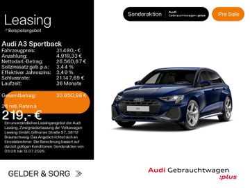 Audi Leasingangebot: Audi A3 Sportback 35 TFSI  S line RFK*HuD*SONOS*Virt.