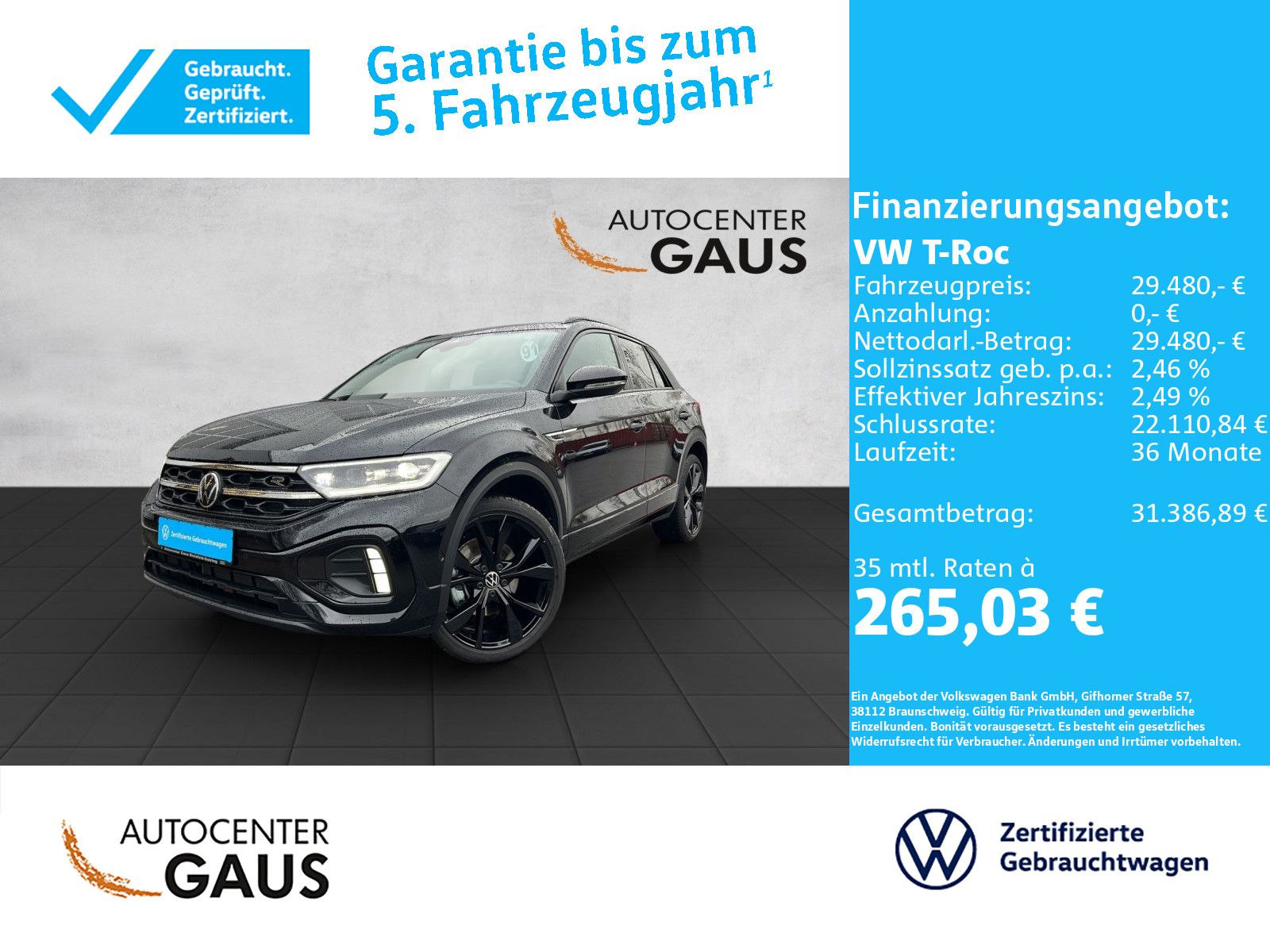 T-Roc R-Line 1.0 TSI AHK*Navi*Black Style