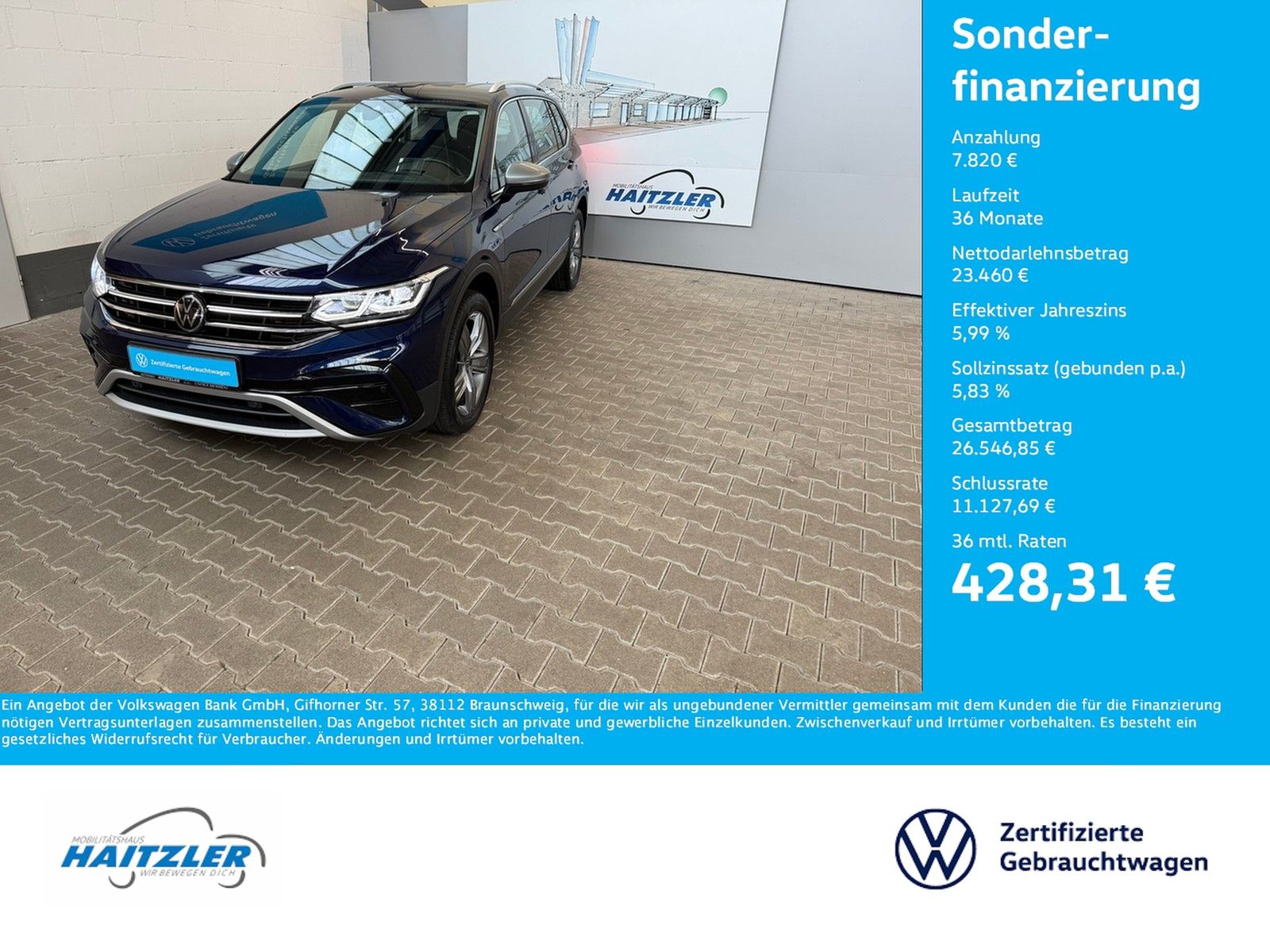 Fahrzeugabbildung Volkswagen Tiguan Allsp. Elegance 2,0 TDI DSG + AHK+ Kamera