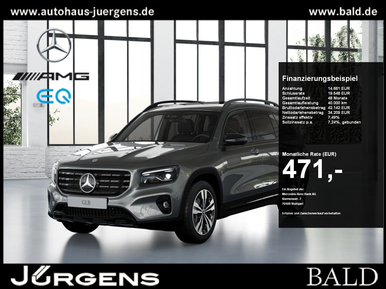 MERCEDES-BENZ GLB 250 4M Pano+Progressive+Distr+MLB+NighT+AHK
